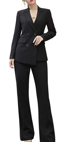 NWT double breasted blazee 2 peice Susie Lady Suit black xl. Chic Black Double Breasted Suit, Chic Black Double Breasted Suit With Long Sleeve, Black Professional Sets For Business Casual, Black Double-breasted Suit With Suit Collar, Fall Long Sleeve Black Double Breasted Suit, Fall Black Double-breasted Long Sleeve Suit, Black Double Breasted Suit With Suit Collar, Fitted Black Double-breasted Suit, Chic Black Double-breasted Suit