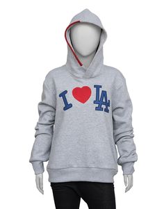 Madhappy x Dodgers I Love La Hoodie Athletic Heather Hoodie For College In Winter, Winter Varsity Hooded Sweatshirt, Athletic Heather Fleece Top For Winter, Athletic Heather Fleece Hoodie With Letter Print, Varsity Hoodie Sweatshirt For Winter, Varsity Hooded Hoodie For Winter, Varsity Style Hoodie Sweatshirt For Winter, Winter Varsity Hoodie With Double-lined Hood, Winter Varsity Hooded Hoodie