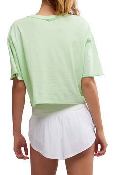 Whether you're warming up or cooling down on the pickleball court, you'll love rocking the boxy, slightly cropped fit of this all-cotton T-shirt. 20" length" (size Medium) Crewneck Elbow-length sleeves 100% cotton Machine wash, tumble dry By Free People; imported Free People Shirts, Free People Shirt, Casual Outfits Athletic, Cotton On, Cute T Shirts, Field Hockey Shirts, Casual Preppy Outfits, Outfit Inspo Casual, Preppy Outfit