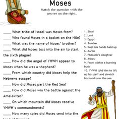 a page from the bible with an image of moses