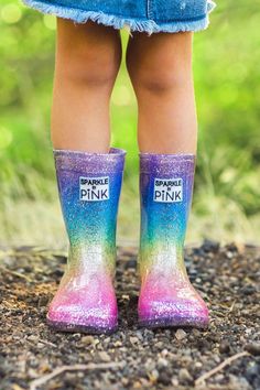 Sparkle In Pink Premium Glitter Boots | Sparkle In Pink Gg Marmont Small Matelassé Shoulder Bag, Sparkle In Pink, Glitter Rainbow, Unicorn Outfit, Unicorn Costume, Glitter Boots, Unicorn Headband, Glitter Design, Bright Rainbow