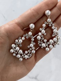 Avery Drop Earrings – Olive & Piper Pulled Back Hairstyles, Pearl Necklace Designs, Statement Collar Necklace, Wedding Earrings Drop, Luxe Jewelry, Wedding Jewellery Collection, Soft Waves, Wedding Accessories Jewelry, Wedding Jewelry Bracelets