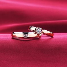 Couple Rings Diamond Gold, Rose Gold Couple Rings, Indian Engagement Rings Couple, Engagement Rings Couple Gold Indian, Wedding Rings Engagement Couple, Couple Rings Diamond, Couple Rings Wedding Gold, Engagement Couple Rings, Couple Engagement Rings