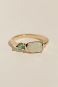 Ionia Ring – Dear Survivor Fine Jewelry Green Opal Birthstone Ring, Green Opal Birthstone Ring In 14k Gold, Fine Jewelry Green Opal Ring, Unique Green Opal Promise Ring, Green Opal Ring In 14k Gold, Green Multi-stone Opal Ring For Anniversary, Green Opal Ring For Anniversary, Green Multi-stone Opal Anniversary Ring, Unique Green Opal Gemstone Ring