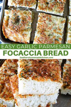 this easy garlic parmesan focaccia bread is the perfect side dish for any meal