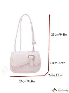 BirdinBag - Stylish Crossbody Bag with Metallic Heart Accent - A Fashion Must-Have! Trendy Heart-shaped Bag With Removable Pouch, Trendy Valentine's Day Satchel Shoulder Bag, Casual Rectangular Shoulder Bag For Valentine's Day, Trendy Heart-shaped Bag For Daily Use, Trendy Heart-shaped Bags For Daily Use, Cute Heart-shaped Shoulder Bag For Daily Use, Chic Everyday Shoulder Bag For Valentine's Day, Trendy Heart Shaped Shoulder Bag For Daily Use, Casual Heart-shaped Bag For Daily Use