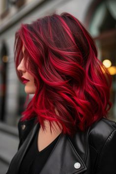 70+ Gorgeous Hair Color Trends For 2024 Vibrant Hair Color Ideas Fun, Red Hair With Colored Streaks, Fun Hair Colors For Brunettes, Shadow Root Red Hair, Red Hair Color Ideas For Brunettes, Red Hair Styles For Black Women, Haircolor 2024 Women, Brunette With Red Highlights, Red And Copper Hair