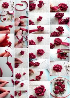 the process of making flowers is being made