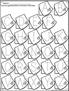 the letter worksheet for preschool to practice handwriting, numbers and letters in this printable