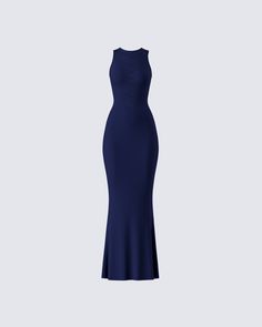 Turn heads and make waves in this navy gown 🌊 This jersey fabric dress, with its bold, deep shade, playful lace-up details, and butterfly print on the back, is the perfect look for any occasion that calls for a subtle and elegant moment 💙 Navy Blue Pfp, Libra Szn, Dressy Summer Dresses, Jersey Fabric Dress, Winery Outfit, Midnight Blue Dress, Dress Png, Navy Blue Gown, Wineries Outfit