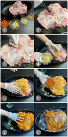 steps to make an omelet with ham and eggs in a cast iron skillet