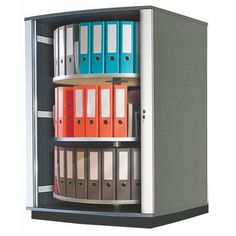 an office cabinet with files and folders in it