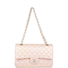 Pink Evening Shoulder Bag With Cc Turnlock Closure, Pink Evening Shoulder Bag With Cc Turnlock, Elegant Pink Shoulder Bag With Cc Turnlock Closure, Pink Evening Bag With Double Flap, Pink Double Flap Bag For Evening, Pink Double Flap Evening Bag, Elegant Iridescent Bags, Chanel Box, Going Shopping