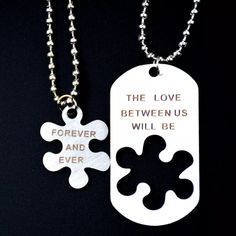 Cute Loving Couple Necklaces. “You Complete My Life’s Puzzle”. Includes 2 Necklaces. (Alloy Metal) Necklaces For Couples, Matching Necklaces For Couples, Bff Jewelry, Things I Need To Buy, Couple Necklaces, Couple Jewelry, Matching Necklaces, Love Couple, Couple Gifts