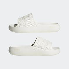 Style No. GV9536 Color: Off White/Wonder White/Off White Slip-on. EVA upper. Ultra-soft feel. EVA outsole. adidas Women's Originals Adileete Ayoon Slides. Vacation Shoes, Adidas Adilette, Best Shoes, White Slip, Dream Shoes, Adidas Online, Nice Shoes, White Sneaker, Adidas Women