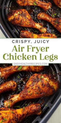 crispy, juicy air fryer chicken legs are the perfect side dish for any meal