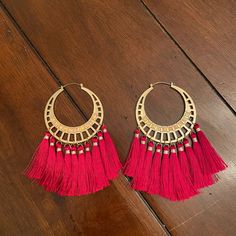 New! Originally $50. Trying To Make Some Money To Pay Off Student Loans. Handmade Trendy Red Tassel Earrings, Red Fringe Tassel Earrings For Summer, Trendy Red Tassel Earrings, Red Tassel Drop Earrings For Summer, Red Drop Tassel Earrings For Summer, Red Tassel Earrings For Festivals, Elegant Red Tassel Earrings For Summer, Red Tassel Drop Earrings For Pierced Ears, Red Tassel Earrings With Fringe For Gift