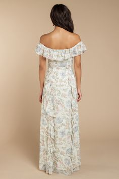 The Layna Ivory Multi Off Shoulder Ruffle Maxi Dress has a special place in our hearts! Featuring a cute paisley floral print with off the shoulder sl - Fast & Free Shipping For Orders over $50 - Free Returns within 10 days! Feminine Floral Print Maxi Dress For Bridesmaid, Elegant Floral Print Maxi Off Shoulder Dress, Elegant Floral Print Off Shoulder Maxi Dress, Elegant Off Shoulder Dress With Floral Print For Brunch, Summer Floral Print Off Shoulder Dress For Garden Party, Chic Floral Print Off Shoulder Dress For Garden Party, Fitted Floral Print Off Shoulder Dress For Garden Party, Spring Floral Print Off Shoulder Dress For Garden Party, Fitted Floral Off Shoulder Dress For Garden Party