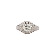 Ring Size: 5.5 Metal Type: Platinum [Hallmarked, and Tested] Weight: 2.9 grams Center Diamond Details: GIA REPORT #: 6372846114 Weight: 1.09 carat Cut: Old European brilliant Color: M Clarity: VS1 Measurements: 6.70mm x 6.63mm x 4.08 Finger to Top of Stone Measurement: 5mm Condition: Excellent Platinum Engagement Ring, Platinum Diamond Engagement Rings, Platinum Engagement Rings, Jewelry Rings Engagement, Brilliant Colors, Ring Verlobung, Types Of Metal, Metallica, Engagement Ring