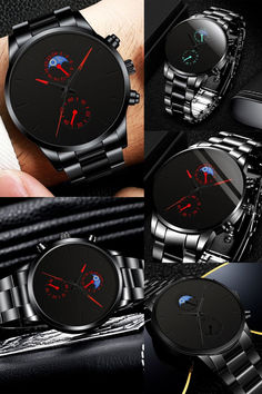 Men's Watches- Luxury Fashion Business Men Watches Classic Black Stainless Steel Analog Quartz Wrist Watch Men's Watches Luxury, Black Stainless Steel, Wristwatch Men, Business Fashion, Classic Black, Wrist Watch, Stainless Steel, Luxury Fashion, Black