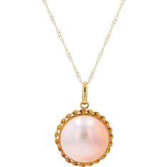 18K Yellow Gold Mabe Pearl Pendant Necklace Luxury Yellow Gold Jewelry With Pearl Pendant, Pearl Birthstone, Mabe Pearl, Versatile Jewelry, Yellow Gold Jewelry, Rope Design, Pearl Set, Pearl Pendant Necklace, Fine Jewelry Collection