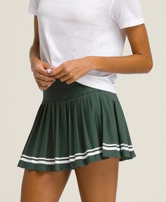 Midtown Tennis Skirt | Wilson Sporting Goods Style A Tennis Skirt, How To Style A Tennis Skirt, Wilson Sporting Goods, Uniform Accessories, Skirt Trends, Easy Style, Play Tennis, Compression Fabric, Tennis Clothes