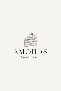 the logo for almonds cake and dessert, which is designed by graphic design studio