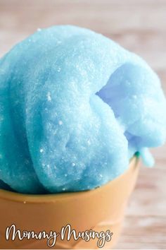 there is a blue ice cream in a bowl