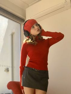 Red Winter Outfits Aesthetic, Valentine Inspired Outfits, Skirt Set Aesthetic, Valentines Outfits Casual, Twee Aesthetics, 가을 패션, Looks Style, Fall Winter Outfits, Fashion Killa