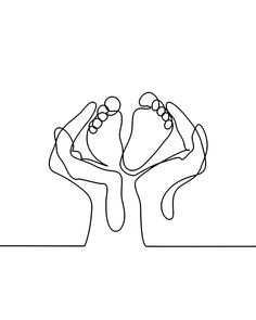 one continuous line drawing of two hands holding each other in the air with their fingers