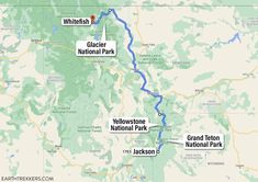 a map showing the location of glacier national park in washington, d c and surrounding areas