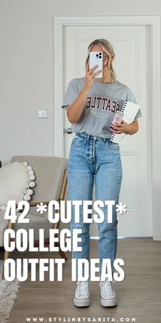 Casual College Outfits Summer, College Student Outfits, College Style Outfits, College Summer Outfit, Spring Outfits College, College Class Outfits, Back To College Outfits, College Outfits Aesthetic, College Outfit Ideas