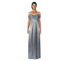 Bring regal appeal to the occasion by showing up in this alluring gown designed with an off-the-shoulder neckline and a split skirt. From Rene by Rene Ruiz Collection. Off-shoulder Gown With Fitted Bodice For Gala, Off-shoulder Pre-draped Formal Gown, Pre-draped Off-shoulder Formal Gown, Fitted Bodice Off Shoulder Floor-length Dress For Gala, Floor-length Off Shoulder Dress With Fitted Bodice For Gala, Fitted Bodice Off Shoulder Dress For Gala, Elegant Off-shoulder Gown With Pleated Bodice, Off-shoulder Evening Dress With Pleated Bodice For Wedding, Off-shoulder Evening Dress With Pleated Bodice