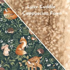 an animal themed wallpaper with the words luxury faux cuddle cappuccino fawn