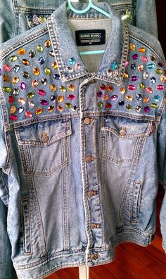 Embellished Jacket Diy, Reworked Denim Jacket, Bedazzled Jeans, Taylor Outfits, Reworked Denim