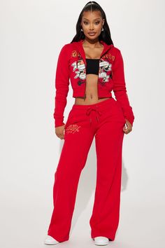 Broken Hearts Ed Hardy Wide Leg Pant - Red Ed Hardy Tiger, Burgundy Fashion, Wide Leg Sweatpants, Broken Hearts, Flare Leg Pants, Wide Leg Pant, Red Hoodie, Ed Hardy, Casual Dinner Outfit