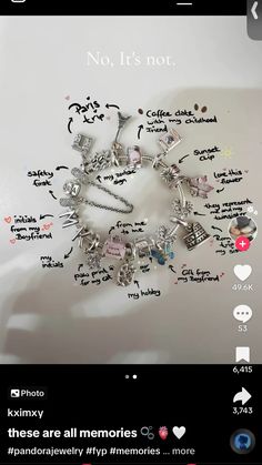 Pandora Bracelet Charms Ideas Style, Pandora Charm Bracelet Ideas, Pandora Charms Aesthetic, Pandora Necklace Ideas, Pandora Charm Bracelet Aesthetic, Pandora Bracelet Aesthetic, Pandora Aesthetic, Pandora Bracelet Ideas, Charms For Pandora Bracelet