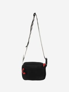 a black and red bag hanging from the side