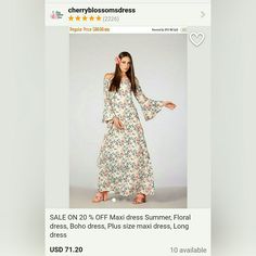 Limited time only! Buy before it is gone! Spring Printed Maxi Dress, Flowy Long Printed Maxi Dress, Flowy Printed Long Maxi Dress, Spring Floral Print Maxi Dress, Bohemian Flowy Floral Dress For Garden Party, Flowy Maxi Floral Dress For Garden Party, Floral Print Maxi Dress For Spring, Fitted Boho Dress With Floral Print For Garden Party, Printed Chiffon Maxi Dress