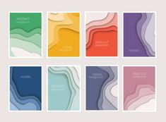 abstract paper background with different colors and shapes for brochure or book cover design