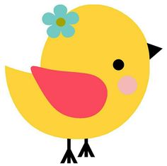 a yellow bird with a blue flower on its head is standing in front of a white background