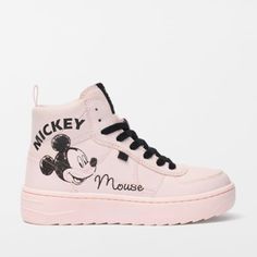 Zara Nwt Mickey Disney 7.5 W Or Kids 5.5 Or 38eu Size High Top Light Pink And Laced Sneakers. Back Pull Tab For Ease. 100% Cotton Memory Foam. Cute High-top Synthetic Skate Shoes, Cute Synthetic Sneakers For Streetwear, Cute Low-top Synthetic Sneakers, Cute Synthetic Sneakers For Sports, Cute High-top Sports Sneakers, Cute Sports Sneakers With Round Toe, Cute Round Toe Sports Sneakers, Cute Lace-up Sneakers With Speckled Midsole, Cute Lace-up Sneakers With Rubber Sole