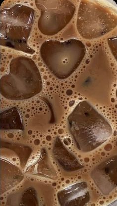 Heart ice cubes in coffee Coffee Ice Cubes, Coffee Shop Aesthetic, Coffee Wallpaper, Coffee Obsession, Cream Aesthetic, Coffee Heart, Think Food, Aesthetic Coffee