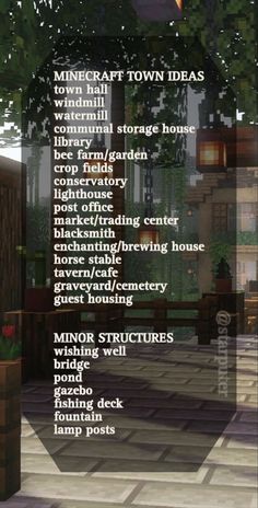 an image of a map with the words minecraft town ideas