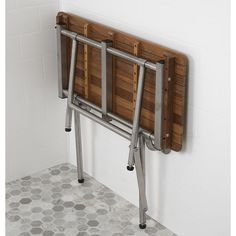 Teak ADA Shower Bench Seat with Drop Down Legs Folds up when not in use Teak Shower Seat, Teak Shower Bench, Bath Seats, How To Waterproof Wood, Shower Stool, Contemporary Shower, Teak Bench, Shower Seat, Shower Bench