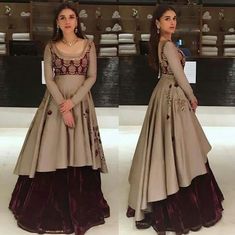 Aditi Rao Hydari Indian, Night In Dubai, Indian Wedding Gowns, Embroidered Anarkali, Long Dress Design