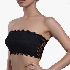 Cosabella Never Say Never Lace Bandeau In Black Lace Noir. The Intricately Hand Woven Outer Material Of Bandeau Bra Is Lace & Spandex, Inner Material Is Modal, So It Is Skin-Friendly & Buttery Soft. * Tube Bra Top Design: Seamless Lace Design, Looks Very Chic & Easy To Wear In Every Situation. The Strapless & Non-Padded Design Allows You To Experience The Comfort Of The Bra, But The Sexiness Of It’s Design. Size M/Osfa. Brand New, Never Worn, Tags Attached. Tube Bra, Lace Bandeau, Never Say Never, Bandeau Bra, Top Design, Bra Top, Lace Design, Bra Tops, Women's Intimates