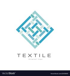 the logo for textile company is made up of squares and rectangles in blue, green