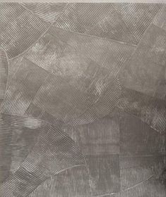 a black and white photo of an abstract design with lines in the middle, on a gray background