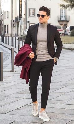 Stylish Men Casual Modern Gentleman, Outfit Herren, Mens Business Casual Shoes, Suits And Sneakers, Blazer Outfits Men, Mens Fashion Blazer, Stylish Men Casual, Fashion Suits For Men, Mens Fashion Casual Outfits